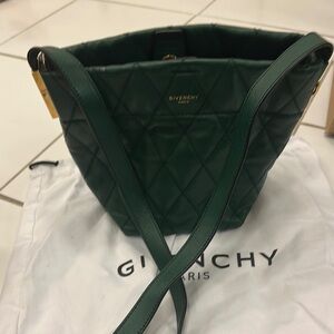 Givenchy Dark Green Quilted Shoulder Bag worn once no marks or scratches